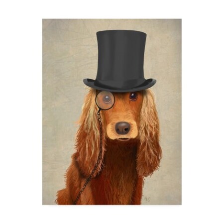 Fab Funky 'Cocker Spaniel, Formal Hound And Hat' Canvas Art,24x32